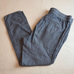 Stem Women's Blue Chambray Elastic Drawstring Waist Pants Size M